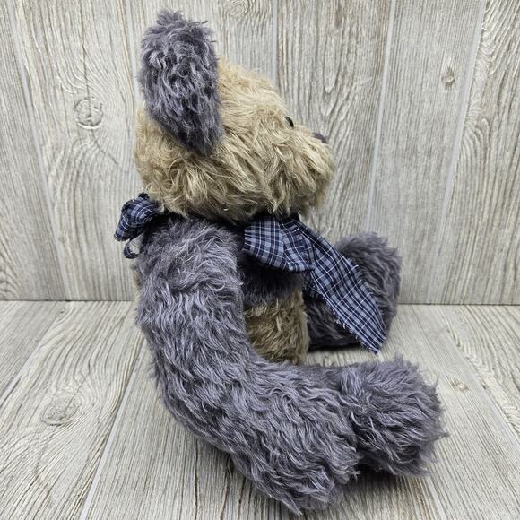 Ashton-Drake Galleries Pamela Wooley Theo Teddy Bear #0768 2000 Plaid Bow‎ Blue - Picture 5 of 10